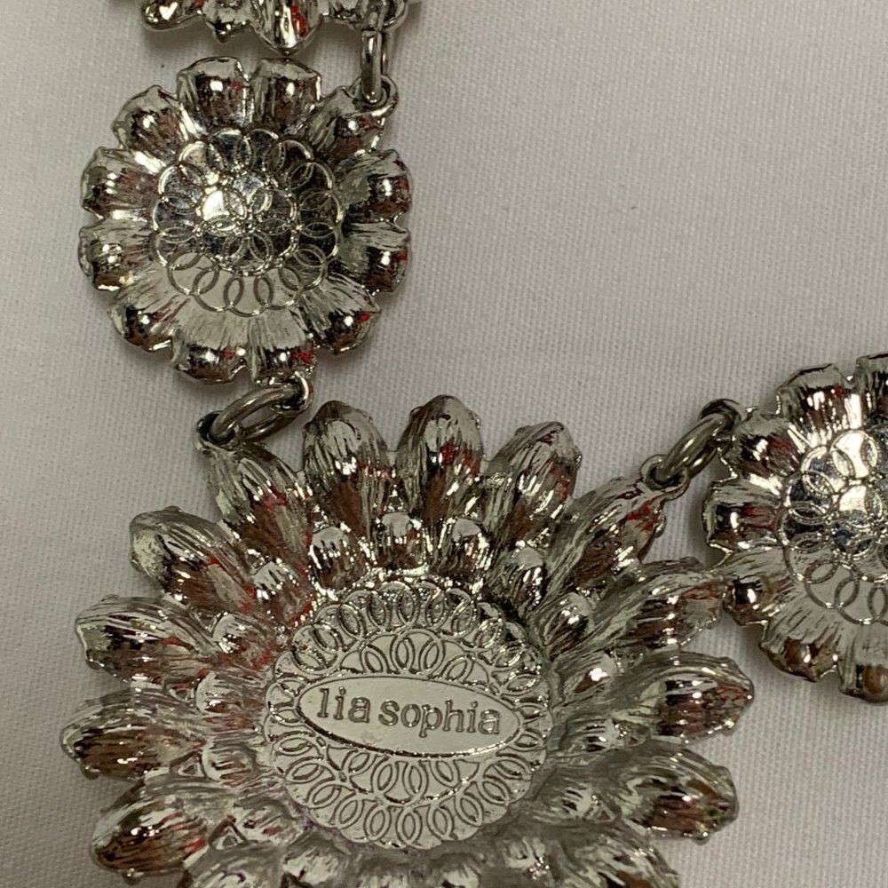 LIA SOPHIA NECKLACE CHRISTINA'S JOY FLOWER CLUSTER STATEMENT NECKLACE - Picture 7 of 7